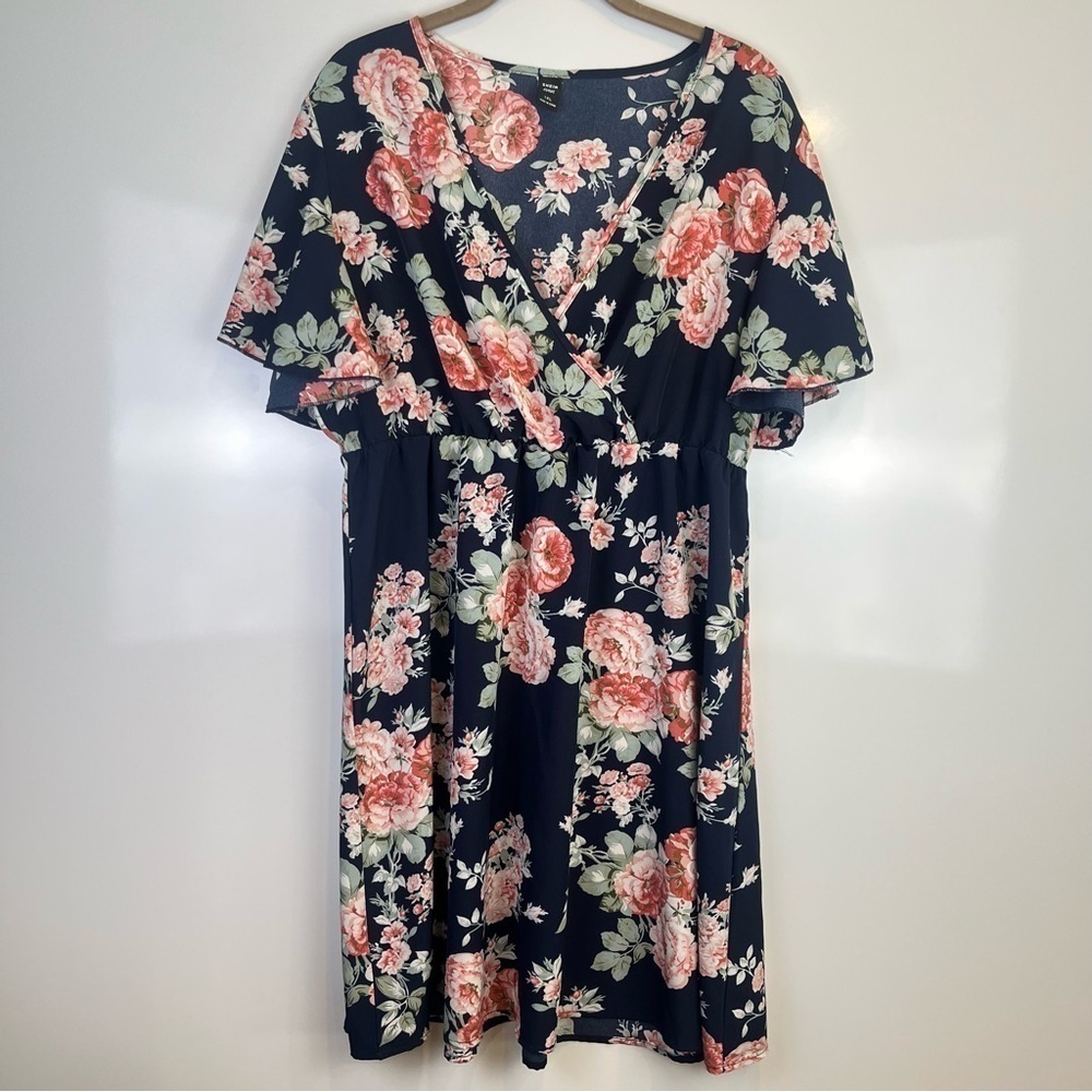 5 FOR $20 Floral Black Dress 1X